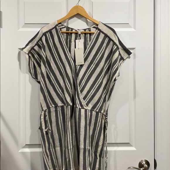 NEW • Joie • Merce Mini Dress Striped White Gray M - Picture 6 of 8